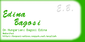 edina bagosi business card